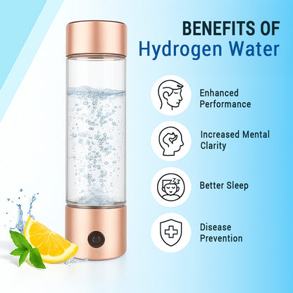 Hydrogen Water Generator Bottles, Portable Hydrogenated Water Bottle with SPE PEM Technology