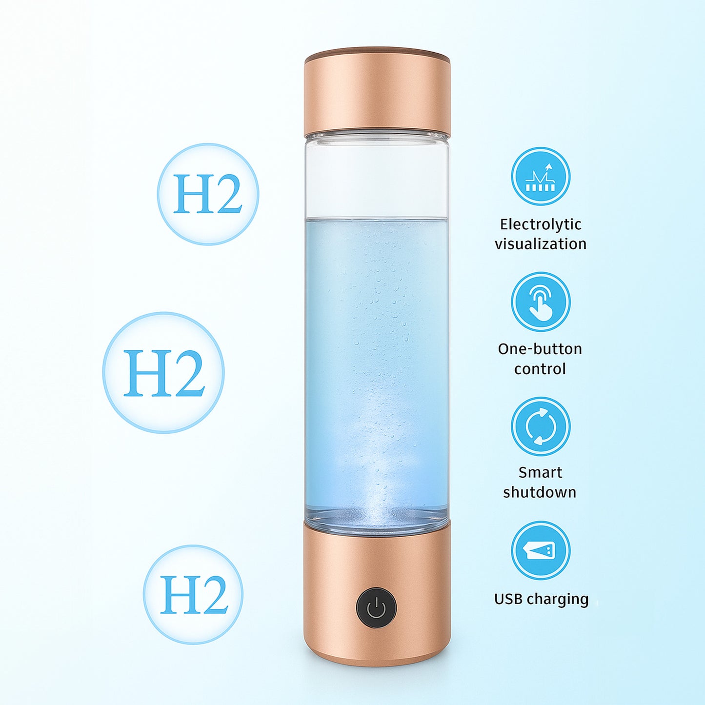 Hydrogen Water Generator Bottles, Portable Hydrogenated Water Bottle with SPE PEM Technology